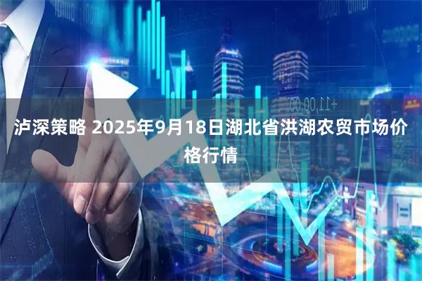 泸深策略 2025年9月18日湖北省洪湖农贸市场价格行情